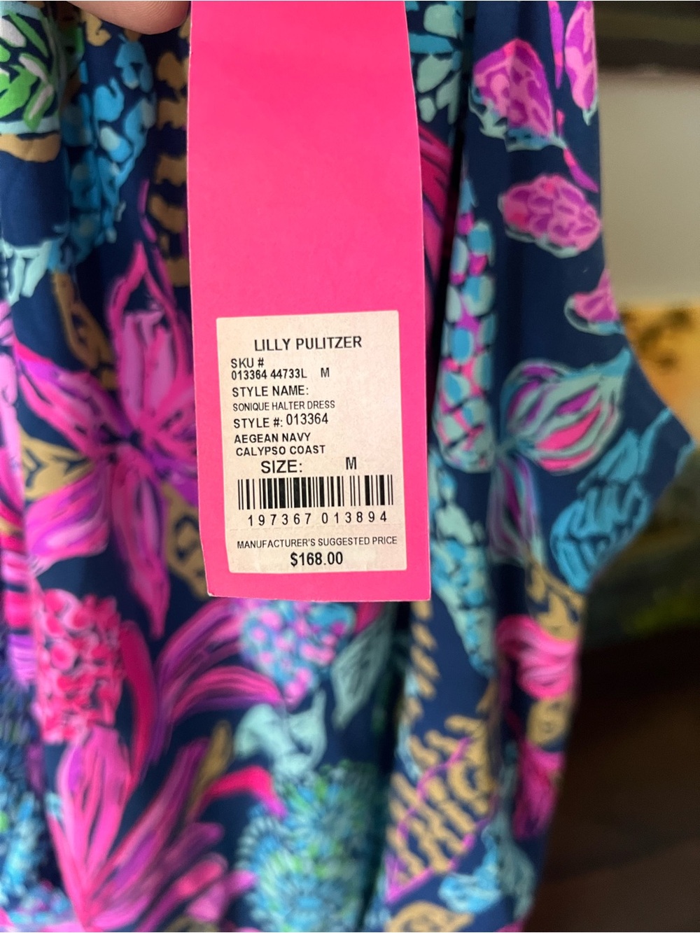 Lilly Pulitzer sonique halter Aegean navy calypso coast dress RARE - Picture 9 of 13